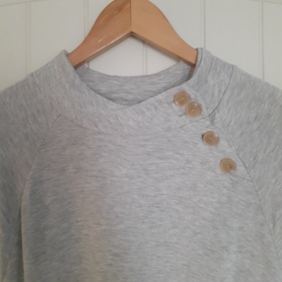 Chico's CoziSoft Button-Mock Tunic Gray Size 3/Size XL/Size 16 - Picture 4 of 10